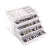 Clear Acrylic Jewelry Box Organizer with 5 Drawers Stackable Jewelry Holder Velvet Storage Case for Earrings Rings Bracelets Necklaces Ideal Gift for