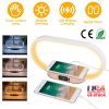 Bedside Table Lamp Touch Control Lamp with Clock Wireless Charging LED Desk Lamp Dimmable Nightstand Reading Lamp