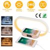 Bedside Table Lamp Touch Control Lamp with Clock Wireless Charging LED Desk Lamp Dimmable Nightstand Reading Lamp