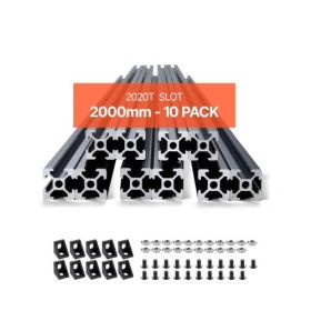 10PCS 78.7 in (2000mm) T Slot 2020 Aluminum Extrusion Anodized Linear Rail