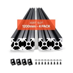 4PCS 47.2 in (1200mm) T Slot 2020 Aluminum Extrusion Anodized Linear Rail