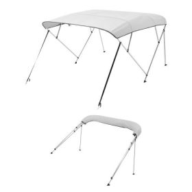 4 Bow Boat Bimini Tops 96"Lx(73"-78")W x 54"H Awning Canopy Light Grey