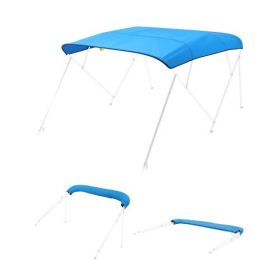 4 Bow Boat Bimini Tops 96"Lx(91"-96")W Bimini Top Replacement Pacific Blue