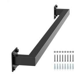 4ft Wall Mounted Stair Handrail Black Iron 250lbs Load Capacity Square Tube