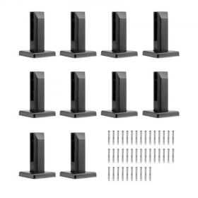 VEVOR Glass Clamp 10 PCS Square Railing Bracket for 0.31 "-0.47 " Glass Black