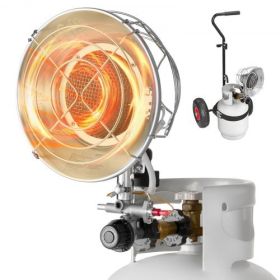 Propane Tank Top Heater with Portable Trolley 15000 BTU Infrared Single