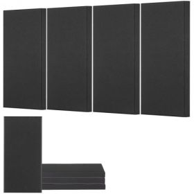 4 PCS Acoustic Wall Panels 2 in Thick 23.6 x 11.8 in Self-adhesive Black