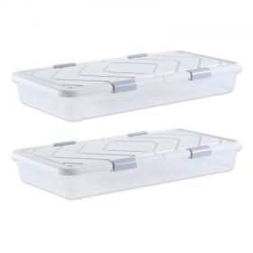 Under Bed Storage with Wheels 39.8x20.1x5.9 Inch Rolling Storage Bags 2 Pack
