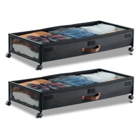 Under Bed Storage with Wheels 36 x 18.1 x 7.3 Inch Rolling Storage Bags 2 Pack