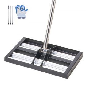 17x10in Lawn Leveling Rake with 63.4 in Adjustable Handle for Yard Heavy Duty