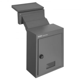 VEVOR Through The Wall Drop Box, Heavy Duty Steel Through the Wall Mailbox with 2.8-7.9" 13" Combination Lock, 12.5x6.3x16.9" Mail Drop Box, Dark Gray