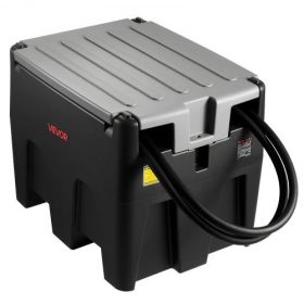 Portable Diesel Tank 58 Gal Diesel Fuel Tank with 12V Transfer Pump 10 GPM Black
