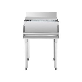 Commercial Ice Bin 61.6 L Underbar Ice Bin with Sliding Lid and Bottle Holders