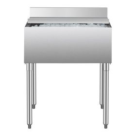Commercial Ice Bin 78.4 L Underbar Ice Bin with Sliding Lid and Bottle Holders