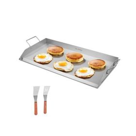 32x16 in Flat Top Griddle Stainless Steel Universal BBQ Grill Pan Cookware