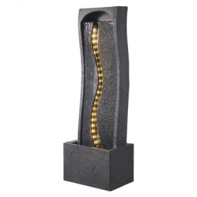 Outdoor Water Fountain 1-Tier Rock Base Style 38.58 in Height Fountains