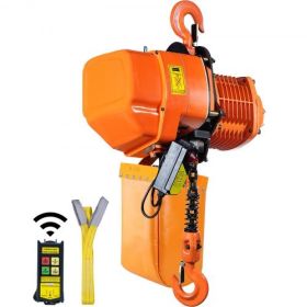 VEVOR 2 Ton Wireless Electric Chain Hoist, 4400 LBS Capacity with 20 FT Lifting Height, IP54 Protection, Three Phase Overhead Crane with G100 Chain