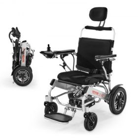 Electric Wheelchair 300lbs Adjustable Backrest Foldable 13 Mile