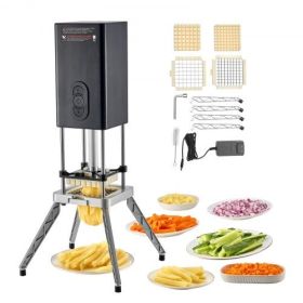 Electric French Fry Cutter Stainless Steel Vegetable Chopper with 2 Blades