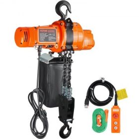 VEVOR Electric Chain Hoist Single Phase Crane Hoist 2200 lbs Load 10 ft Lifting