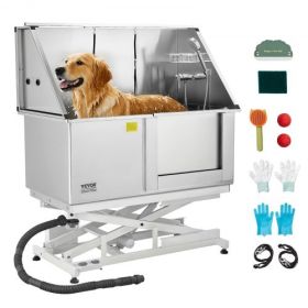50 Inch Electric Dog Grooming Bath Tub Stainless Steel w Water Filter