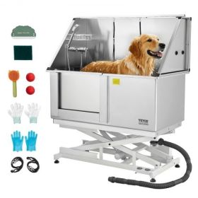 50inch Electric Dog Grooming Bath Tub Stainless Steel w Water Filter Left