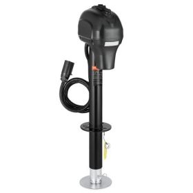 Electric Trailer Jack 3500 lbs Power Tongue Jack for RV Trailer & Camper Black With a 7-pin Trailer Connector