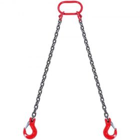 VEVOR 5/16" x 5' Chain Sling 2 Legs G80 Lifting Chain with Grab Hooks 6600 lbs