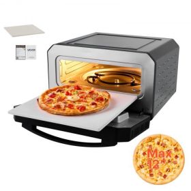 VEVOR 12 Inch Electric Pizza Oven with Pizza Stone 750℉ Max Temp Pizza Maker