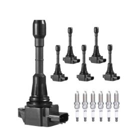 Ignition Coil Pack and Spark Plugs Set of 6 Compatible with Nissan Infiniti EX35