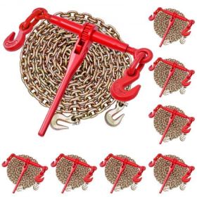 VEVOR Ratchet Chain Binder 3/8 in x 10 ft G80 Chains Load Binder for Hauling