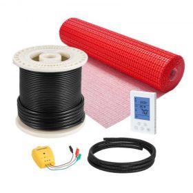 50 sqft Floor Heating Mat 120V Electric Radiant System with Alarm