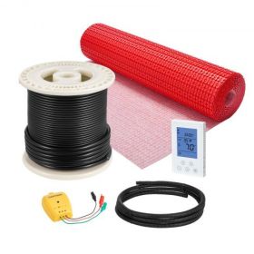 60 sqft Floor Heating Mat 120V Radiant Heated System with Alarm