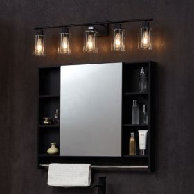 5-Light Modern Bathroom Vanity Light 37.1-Inch Wall Light Fixtures Over Mirror