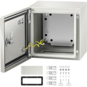 VEVOR NEMA Steel Enclosure, 8 x 8 x 6'' NEMA 4X Steel Electrical Box, IP66 Waterproof & Dustproof, Outdoor / Indoor Electrical Junction Box