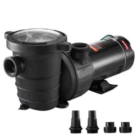 VEVOR Swimming Pool Pump 1.5HP 115V 1100W, Single Speed Pumps for Above Ground, 5280 GPH Max. Flow, Certification of ETL for Security