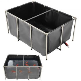 Canvas Fish Pond Above Ground Koi Tank 270 Gal with Clear Viewing Panel