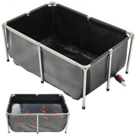 Canvas Fish Pond Above Ground Koi Tank 126.8 Gal with Clear Viewing Panel