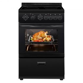 24 in Electric Range Oven 2.7 Cu. Ft. 4 Cooktop Burners Stainless Steel Body