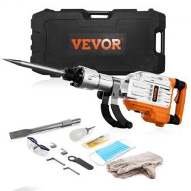 VEVOR Demolition Jack Hammer Concrete Breaker 3500W Electric Hammer 2 Chisel Bits