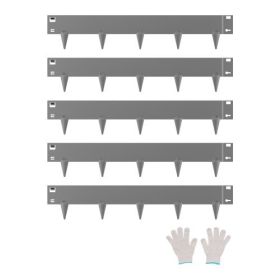 Steel Landscape Edging 5 Packs 39x4in Rust-Resistant Edging Border Dark Gray