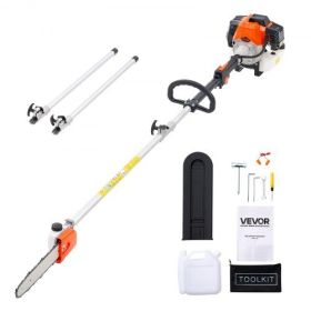 Gas Pole Saw 43CC 2-Stroke Extendable Cordless Tree Trimmer 10 in Cutting Bar