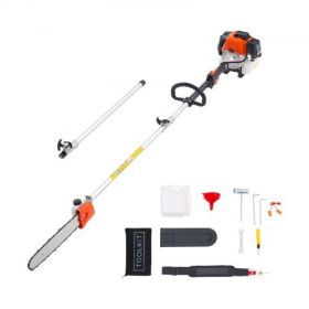 Gas Pole Saw 52CC 2-Stroke Extendable Cordless Tree Trimmer 14in Cutting Bar