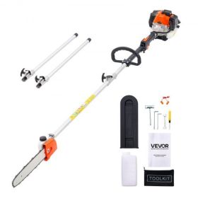Gas Pole Saw 25CC 2-Stroke Extendable Cordless Tree Trimmer 12 in Cutting Bar