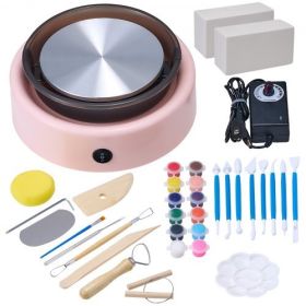 VEVOR Mini Pottery Wheel Electric Clay Wheel for Kids 6 inch Turntable Pink