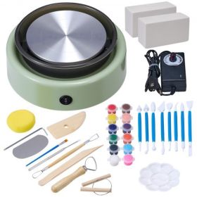 VEVOR Mini Pottery Wheel Electric Clay Wheel for Kids 6 inch Turntable Green