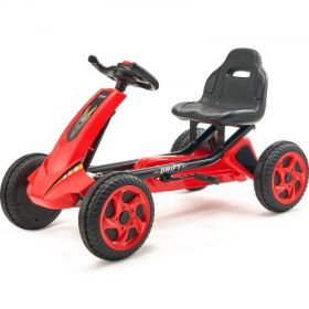 Christmas Gifts! VEVOR Go Kart 4 Wheel Pedal Ride On Toy for Kids Ages 3-8 Adjustable Seat Red
