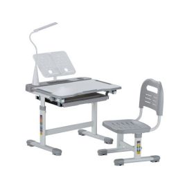 VEVOR Study Chair Set, Children Study Chair with Adjustable Height & 0-40° Tilted Desktop, Children Study Chair Set for Classroom & Study Room, Gray