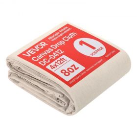 Canvas Drop Cloth 4 x 12 ft All Purpose Painters Cotton Tarp for Painting