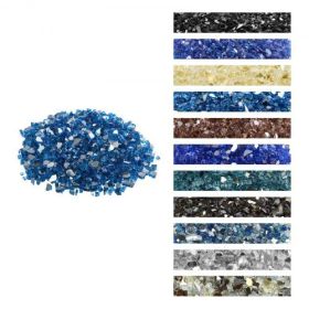 10 LBS Fire Glass 1/2-Inch Fireplace Glass Rocks for Fire Pit Table Pacific Blue